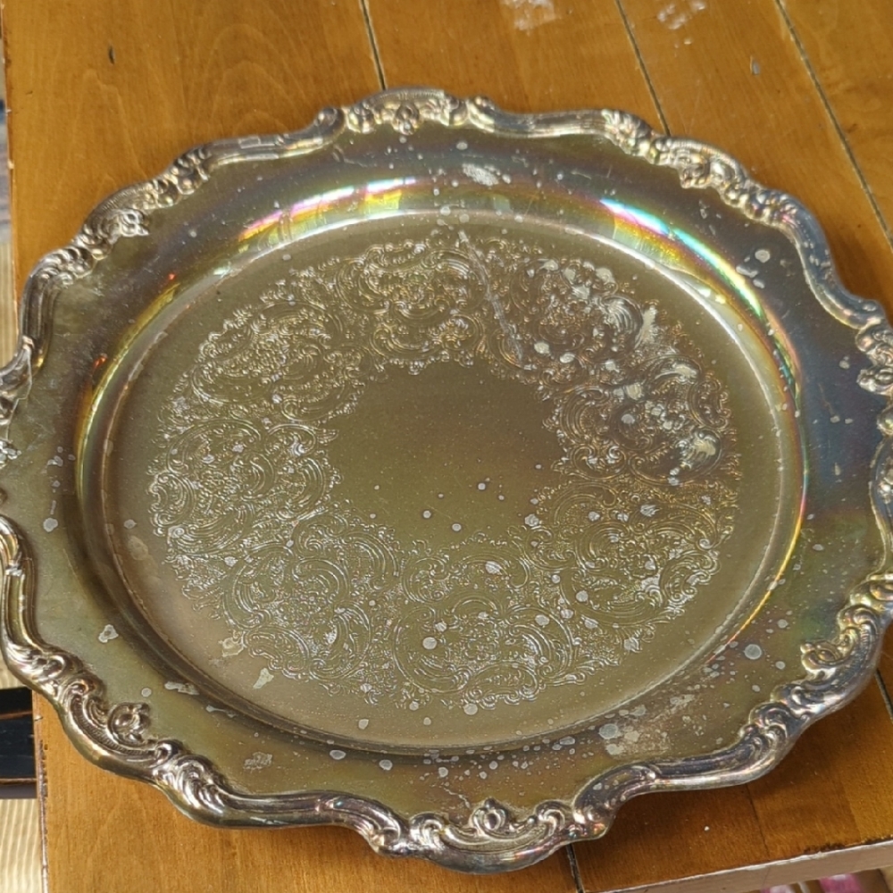 Elegant Silver Decorative Plate